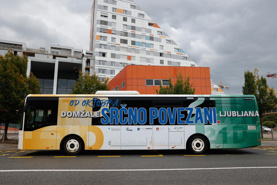 The LPP bus on it's first ride to Domžale