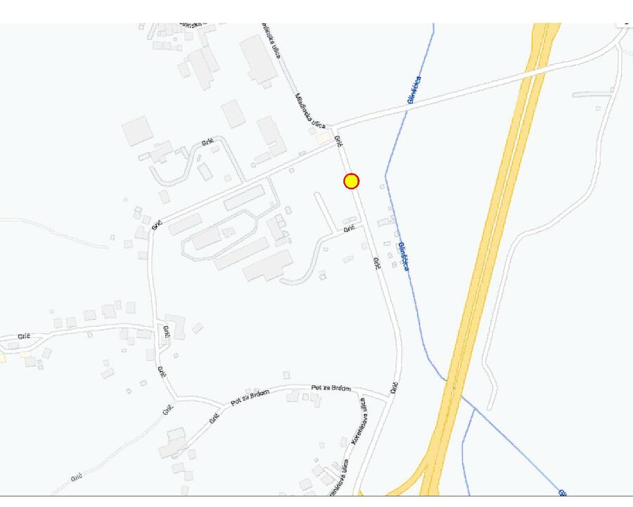 Zemljevid zapore ceste Grič. Vir: LPT