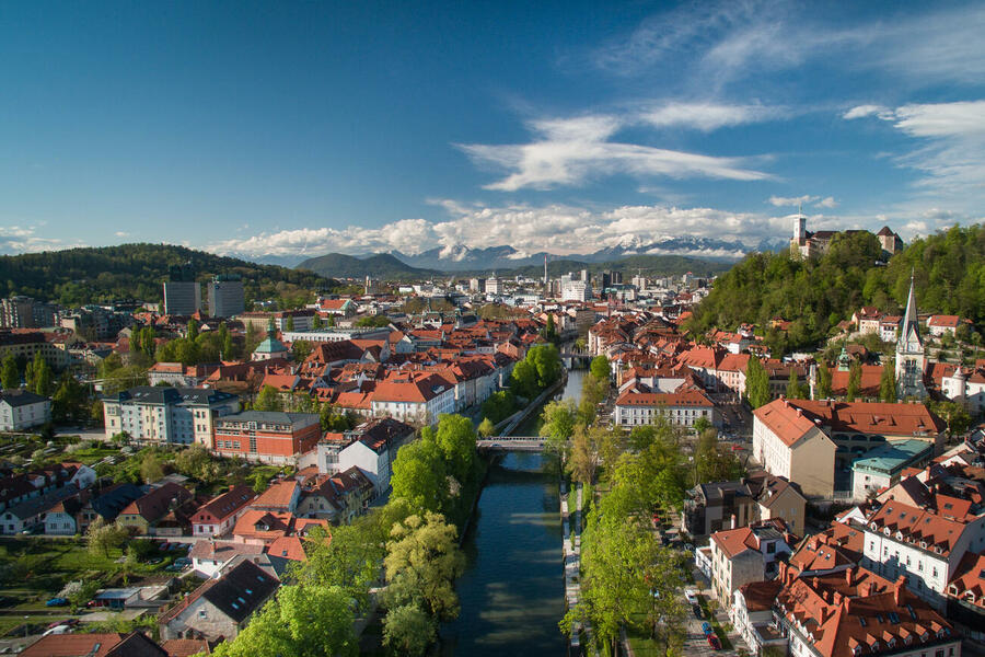 bird's eye view of Ljubljana